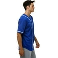 thumbnail image 3 of JC DISTRO Men's Baseball Button Down Team Jersey Hipster Hip Hop TShirts RoyalBlue Xlarge, 3 of 5