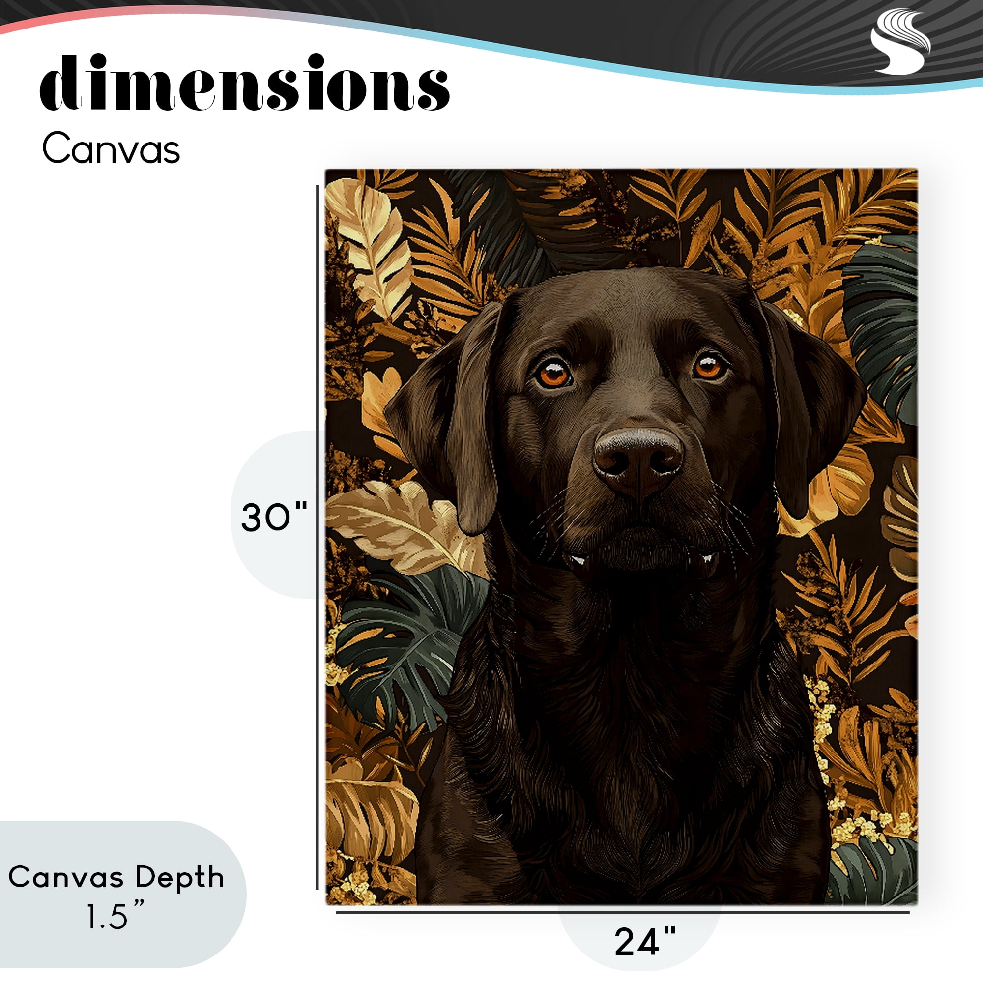 Stupell Industries Labrador with Golden Leaves Canvas Wall Art, design by Creative Studio