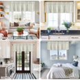 thumbnail image 5 of Light Green Lines Farmhouse Short Window Curtain Valances, Retro Minimalist Stripes Pattern Rod Pocket Kitchen Valances for Living Room Bedroom Bathroom Cafe 42" x 12", 5 of 8