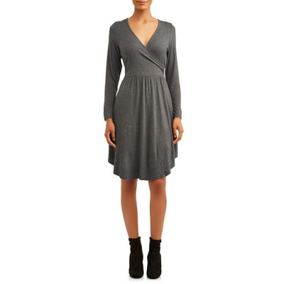 love sadie women's long sleeve wrap dress Love Sadie Womens V-Neck Long Sleeve Knit Dress Jamaica