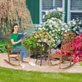 thumbnail image 6 of VINGLI Wooden Rocking Chair Outdoor Set of 2, Patio Rockers with High Back, Support 450 LBS Rocking Chairs, for Porch, Patio, Balcony, Garden, Yard (Oak, 2 PCS), 6 of 7
