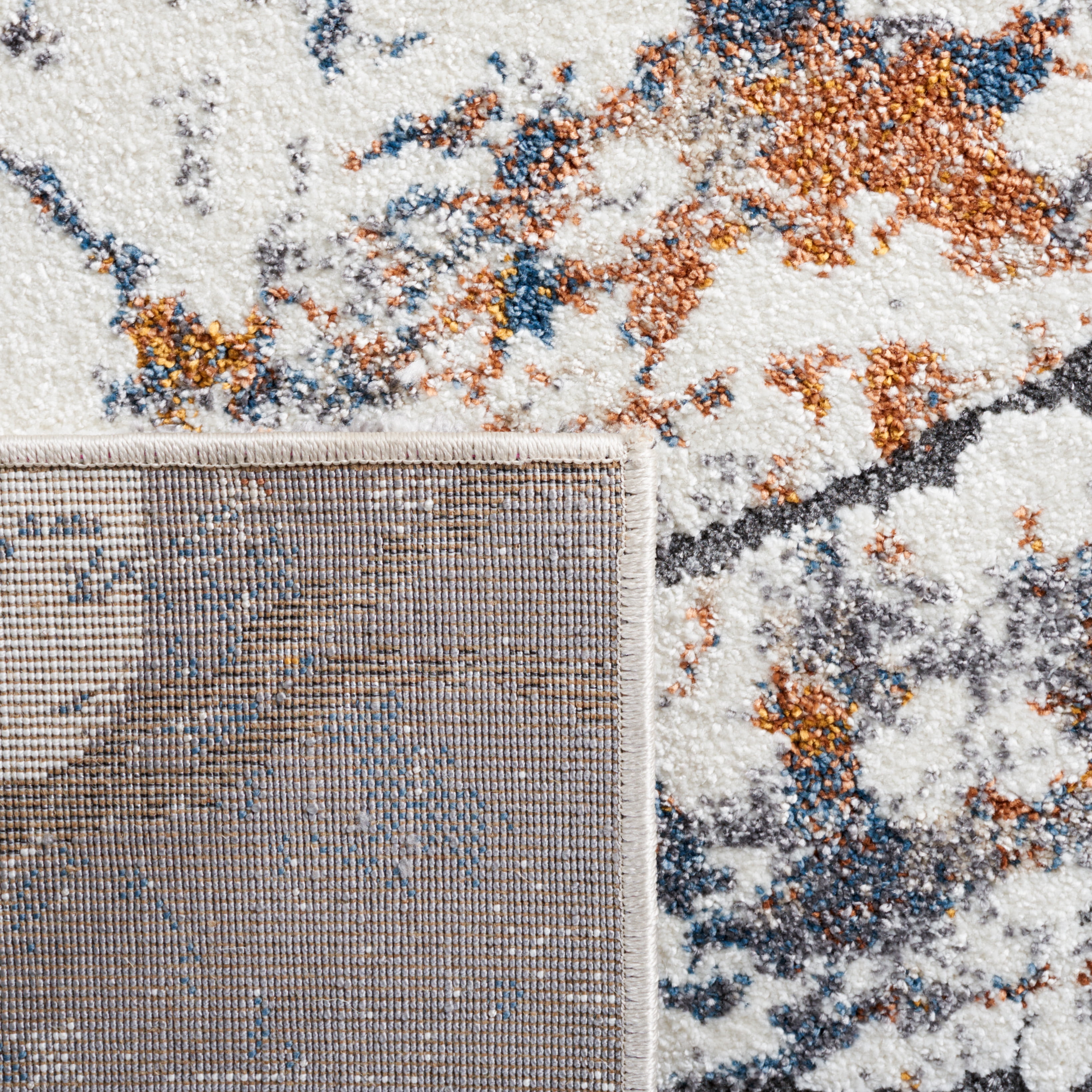 SAFAVIEH Cyrus Darian Abstract Shag Area Rug, Gray/Ivory, 6'7" x 9'2"