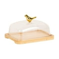 thumbnail image 3 of CarpNettore Wooden Cake Stand with Lid Covered Cheese Box Butter Dish with Dome Elegant Cake light brown, 3 of 9