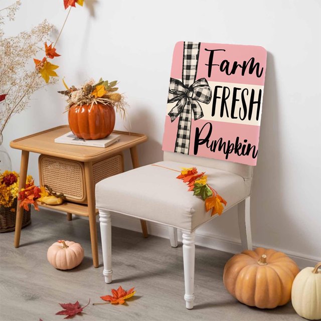 Uuiauoio Thanksgiving Chair Cover Elastic Washable Protective Dining Table Chair Slipcover Polyester Material for Restaurant Hotel Party Wedding Decorations Fall Autumn Holiday Home Decor