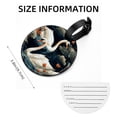 thumbnail image 5 of Swan 2Pcs PU Leather Round Luggage Tags with Privacy Cover and Name ID Tag for Suitcase, Handbags, Backpacks, School Bags, 5 of 6