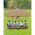thumbnail image 6 of 10x10 Heavy Duty Pop Up Canopy- Outdoor Canopy Tent with Portable Bag - 3 Adjustable Height, 4 Weight Bags, 8 Stakes & 4 Guy Ropes Included, Khaki, 6 of 6