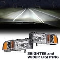 thumbnail image 2 of PIT66 Chrome Housing Amber Corner Headlights Lamp Fit For 94-02 Ram 1500 2500 3500, 2 of 5