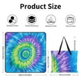 thumbnail image 2 of Colorful Tie Dye Vortex Waterproof Picnic Blanket with Foldable Zipper, Suitable for Outdoor Use, Suitable for Travel, Camping, Beaches, Parks, Grasslands, Picnic Blanket Accessories, 2 of 7