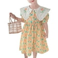 thumbnail image 2 of THDHVS Girls Casual Dresses,Toddler Girl Floral Skater Multipack Dresses Summer Flying Sleeves Embroidered Short Sleeve A-line Dress Orange 9-10 Years, 2 of 3