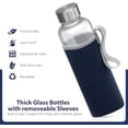 thumbnail image 3 of glass bottles with lids – 18oz glass water bottles, reusable juice bottle with lids for storing juices, reusable water bottle durable & ecofriendly set of 6 with Sleeves, 3 of 6