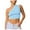 Light Blue, variant on tarylea Going out Tops for Women One Shoulder Open Back Crop Tops Solid Color Knitted Blouse Casual Fitted Summer Cute Tops