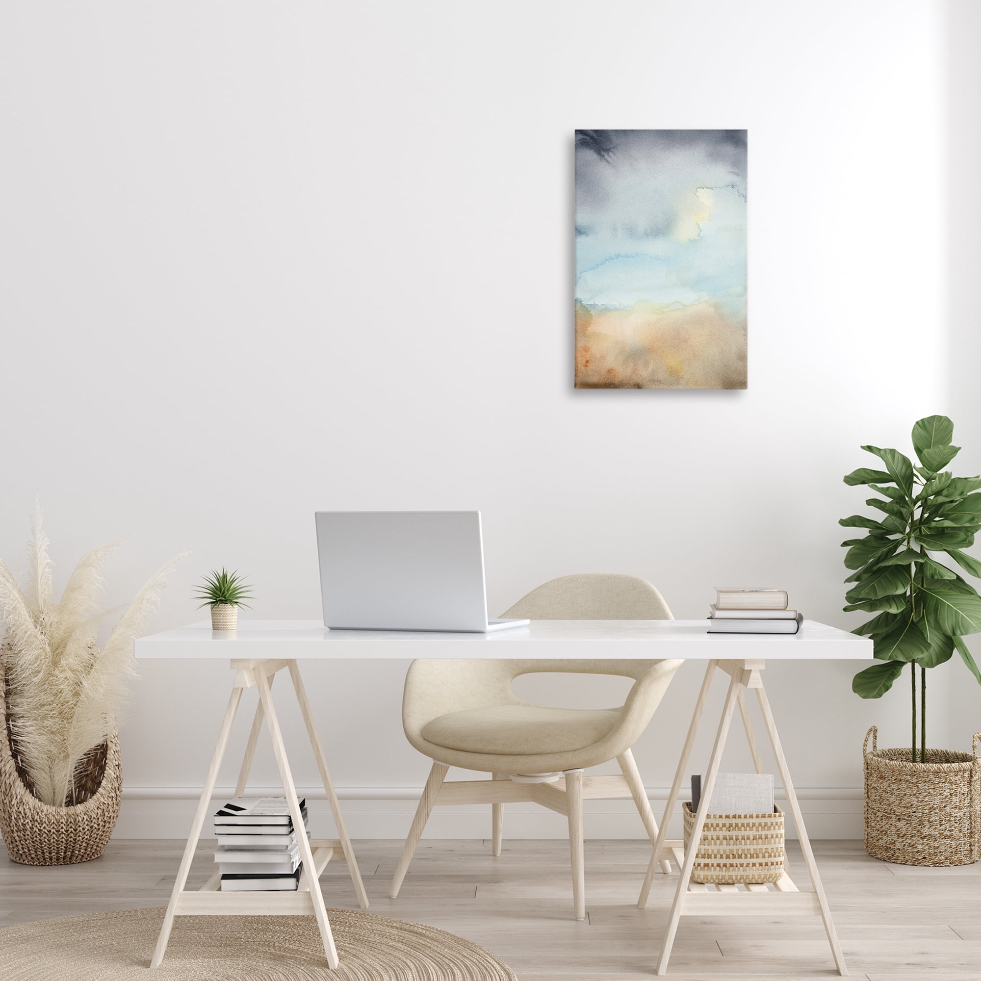 Stupell Industries Soft Fluid Landscape Abstract Painting Gallery Wrapped Canvas Art Print Wall Art, 16 x 24