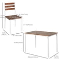 thumbnail image 3 of HOMCOM 5 Piece Dining Table Set for 4, Space Saving Kitchen Table and 4 Chairs, Rectangle, Steel Frame for Dining Room, 3 of 10
