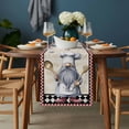 thumbnail image 2 of Vintage Gnomes Table Runner - 60 Inch Long, Kitchen Dining Table Runner Dresser Scarves, Black Red Checkered Retro Art Farmhouse Decor for Coffee Tables Wedding Party Banquet, 2 of 8