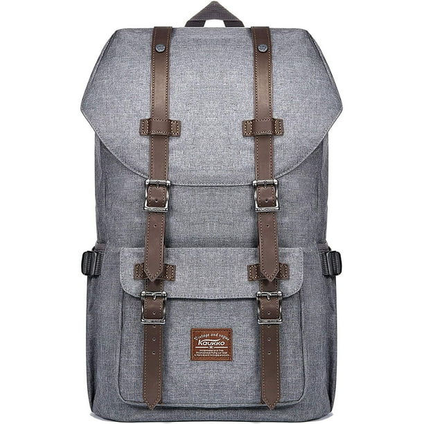 Mochila de viaje escolar KAUKKO para universidad flexible con portátil para 15", 22L (Oxford/Gris) KAUKKO K1023-grey
