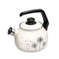 thumbnail image 2 of METALAC Dandelions Enamel Whistling Kettle with Ergonomic Handle 2.7 Qt (2.5 L) Stovetop Kettle Vintage Tea Pot for Stove Top Enamelware Kitchen Teapot, 2 of 5