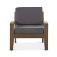thumbnail image 3 of Patio Furniture, [Single Chair] GRENADA CLUB CHAIR, Grey Outdoor Sofa,Wood+Waterproof Fabric Patio Chairs, Garden & Outdoor & Patio Furniture Patio Seating [Single Chair] GRENADA CLUB CHAIR, 3 of 6