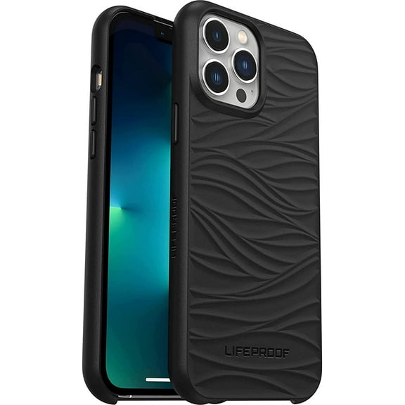 LifeProof for Apple iPhone 12 Pro Max, Drop Protective Case Made from Recycled Ocean Plastic, Wake Series - Non Retail Packaging - Black