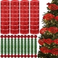 thumbnail image 1 of Guirnalda de malla decorativa navideña Jutom con 4 rollos de cinta de 25 cm x 9 m, 1 of 7