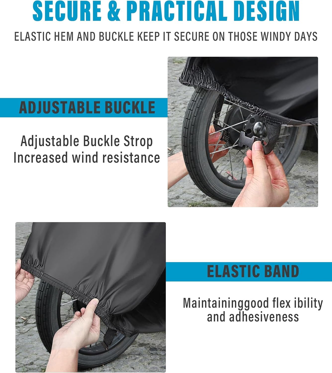 Motorcycle Cover,Motorcycle Accessories,Motorbike Full Cover Motorcycle Covers Waterproof Outdoor,Car Accessories Universal Motorbike Cover with Lock-Holes & Storage Bag