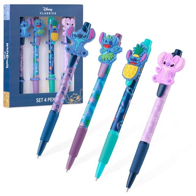 Juego de bolígrafos Disney Stitch 4 bonitos para llevar un diario o ir a la escuela