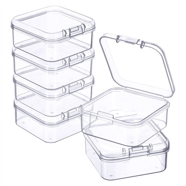 48 Pieces Mini Plastic Clear Storage Box for Collecting Small Items, Beads, Jewelry, Business Cards
