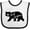 White and Black, variant on Inktastic West Virginia Black Bear Silhouette Boys or Girls Baby Bib
