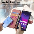 thumbnail image 6 of Compatible With Samsung Galaxy S25 Ultra Detachable Magnetic Wallet Phone Case,Flip Folding Kickstand,With Card Slots,Cash Pocket,PU Leather Shockproof Anti-fall Rugged Case Cover,Pink, 6 of 9