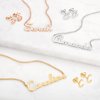 Personalized Script Name Necklace and Initial Earring Set