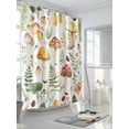 thumbnail image 3 of Shower Curtain Mushroom Ladybug Shower Curtains for Bathroom, Waterproof Polyester Shower Curtain Set with Hooks, Extra Long 72" x 84" Green Leaf, 3 of 6