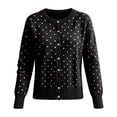 thumbnail image 4 of COMVALUE 2026 Leopard Cardigan Womens Button Up Sweaters Long Sleeve Cheetah Print Cropped Cardigan Jackets (Black, S), 4 of 6