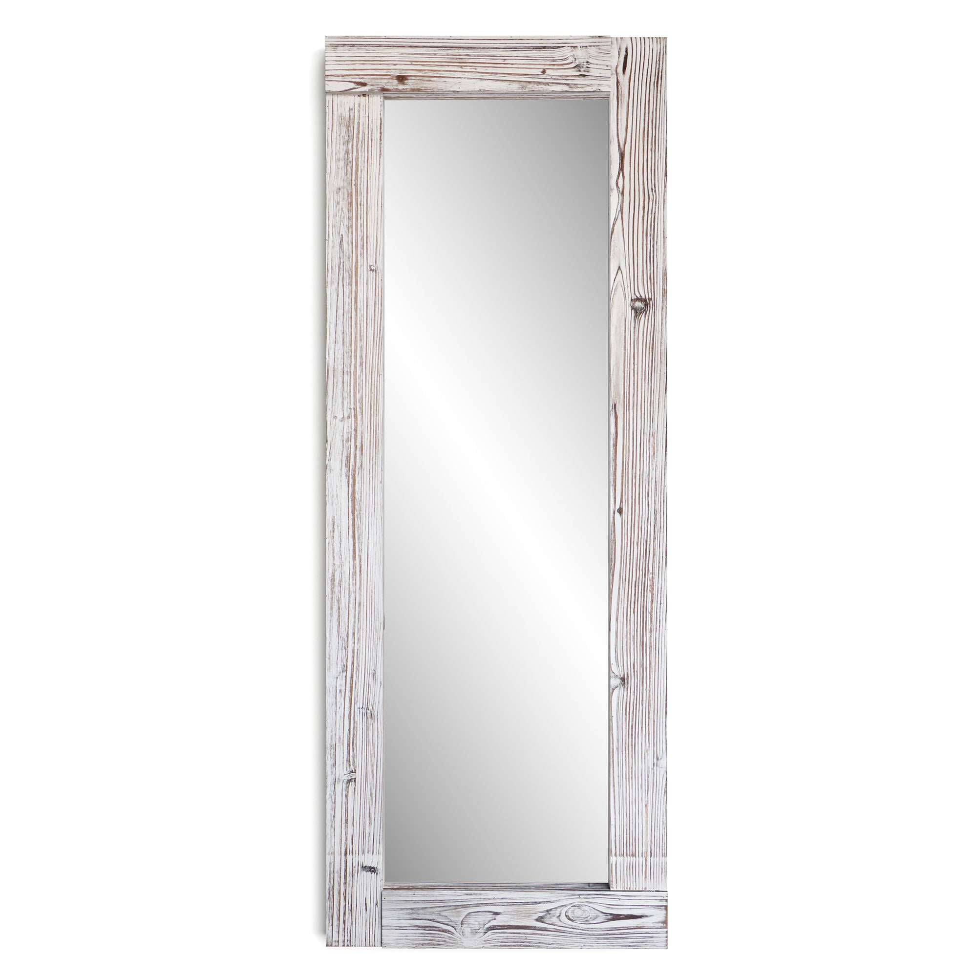Barnyard Designs 24x64 Whitewashed Leaner Floor Mirror Full Length