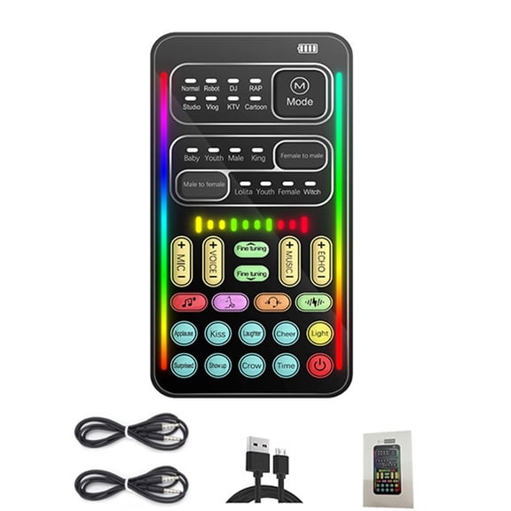 Live Sound Card External USB Headset Microphone Live Broadcast Sound Card for Mobilephone Computer PC