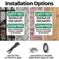 thumbnail image 3 of (2 Pack) Buckle Up For Safety Bilingual OSHA Safety First Sign 10 Inch X 14 Inch Indoor / Outdoor Rust-Free Aluminum Metal Signs for Workplace, Workshop, and Construction Site, Made in, 3 of 8