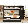 thumbnail image 3 of Full Over Full Bunk Bed with Twin Size Trundle and Staircase, White(OLD SKU:LT000268AAK), 3 of 19