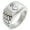 Silver, variant on Stainless Steel Serpentine Dragon Geometric Pattern Step-Down Biker Style Polished Ring