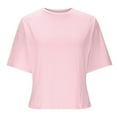 thumbnail image 5 of Rezuofi 2 Pcs Cotton Tshirts for Women Drop Shoulder Round Neck Oversized Crop Tops Workout Tops Tees, 5 of 7