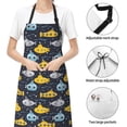 thumbnail image 6 of Naloa Watercolor Bathyscaphe Apron Kitchen Aprons with Pockets for Women Men Chef, 6 of 8