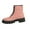 Pink, variant on Army Green Women Mid Calf Boots Round Toe Casual Mid Heel Platform Ankle Boots Synthetic Leather Comfortable Wear