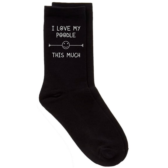 I Love My Poodle This Much Socks Mens Black Sock Pet Present Dog Fathers Day Christmas Birthday