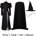 thumbnail image 3 of Disfraz de bruja malvada Elphaba para mujer, disfraz de fantasía, vestido negro, sombrero, juego de rol de bruja, traje de carnaval de Halloween, 3 of 5