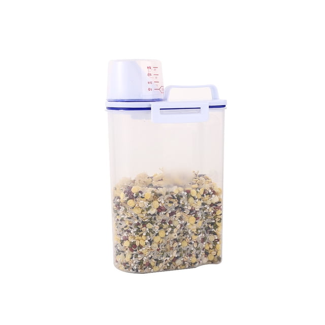 Naiovety Caja de almacenamiento de alimentos transparente para el hogar, organizador de granos de café y arroz a prueba de polvo, caja de granos de gran Almacenamiento y organización del hogar Naiovety HA067911-01