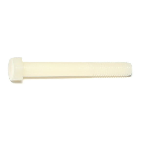 3/8"-16 x 3" Nylon Plastic Coarse Thread Hex Bolts MSHN-069 (6 pcs.)