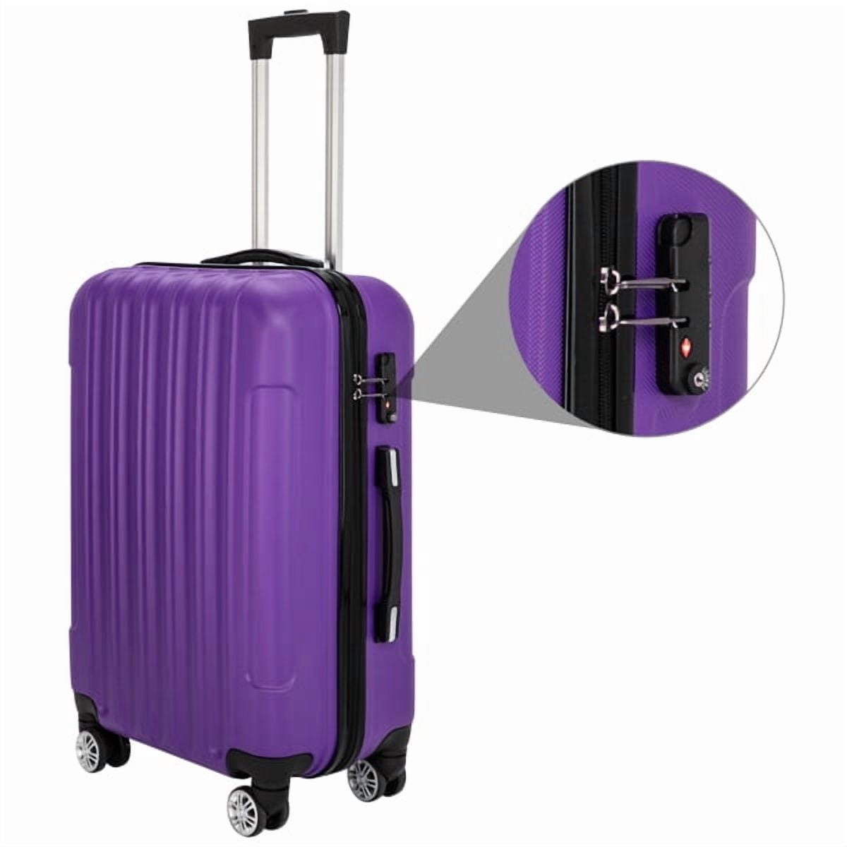 Alvantor 3-in-1 Large Capacity Travel Suitcase Set, Durable ABS+PC Hardshell Luggage with Wheels, Purple (20"|24"|28")