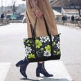 thumbnail image 4 of FORMRS Canvas Laptop Tote Bag for Women with 15.6" Computer Compartments Shoulder Handbag, White Flower Pattern, 4 of 7