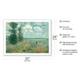 thumbnail image 2 of Poppy Fields near Argenteuil France - From an Original Color Painting by Claude Monet c.1875 - Fine Art Matte Paper Print (Unframed) 24x32in, 2 of 4