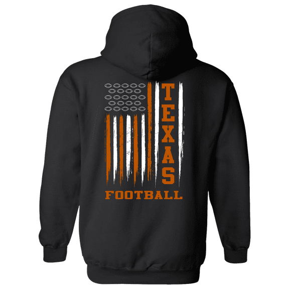 Texas Football Team Colors Football American Flag Unisex Hoodie-Black-xxxl