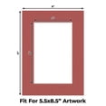 thumbnail image 2 of Brick Red Picture Frame Mat for 8x11 Frames - Fits 5.5x8.5 Photos - 1 Mat, 2 of 7