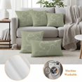 thumbnail image 6 of Sage Green Outdoor Waterproof Pillow Covers, Minimalist Abstract Modern White Art Decorative Square Throw Pillowcase Sofa Cushion Sham for Patio/Couch/Chair, 16"x16" 2 Pack, 6 of 8