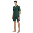 thumbnail image 5 of MoFiz Pjs Men's Solid Bamboo Pajamas Set Short Sleeve V-Neck Top and Shorts with Pockets Loungewear 2-Piece for Men, 5 of 6